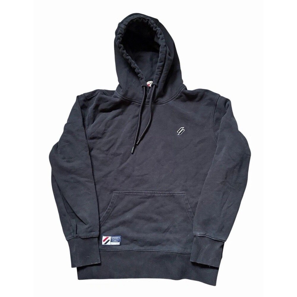Superdry Small Logo Embroidered Black Hoodie Men’s Size Large
